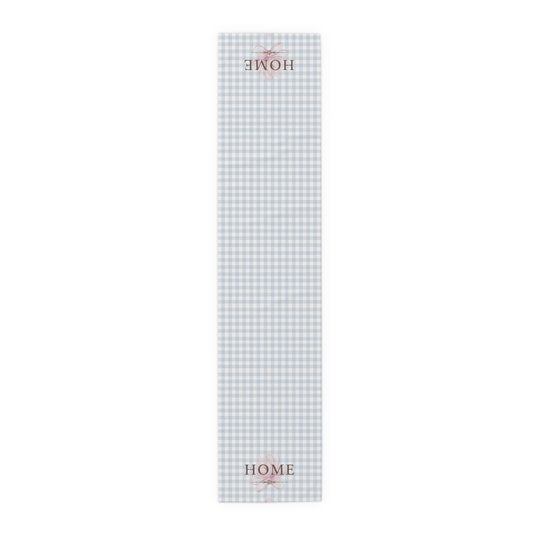 Farmhouse Gingham Table Runner — "Home" Cotton-Blend Decor - Creations by Chris and Carlos
