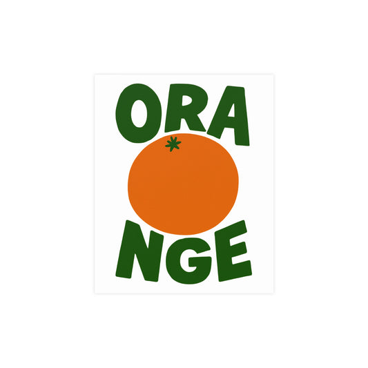 Orange Graphic Poster — Retro Fruit Wall Art Print - Creations by Chris and Carlos