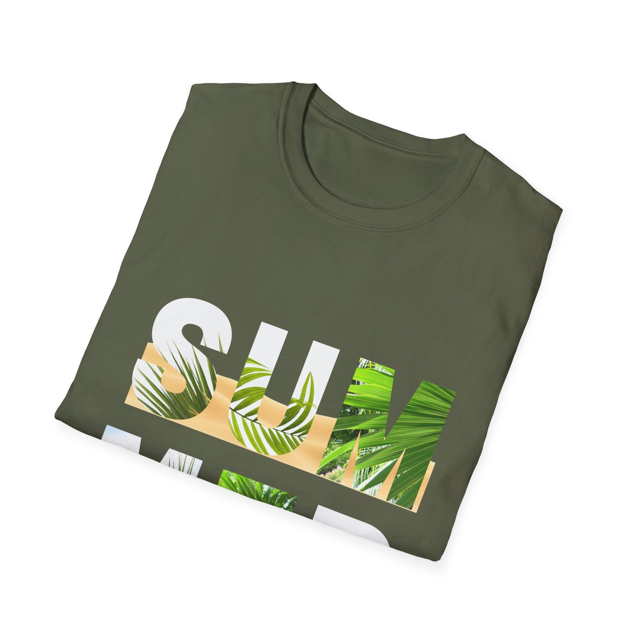 Summer Palm Graphic T-Shirt - Tropical 'SUMMER' Block Design - Creations by Chris and Carlos