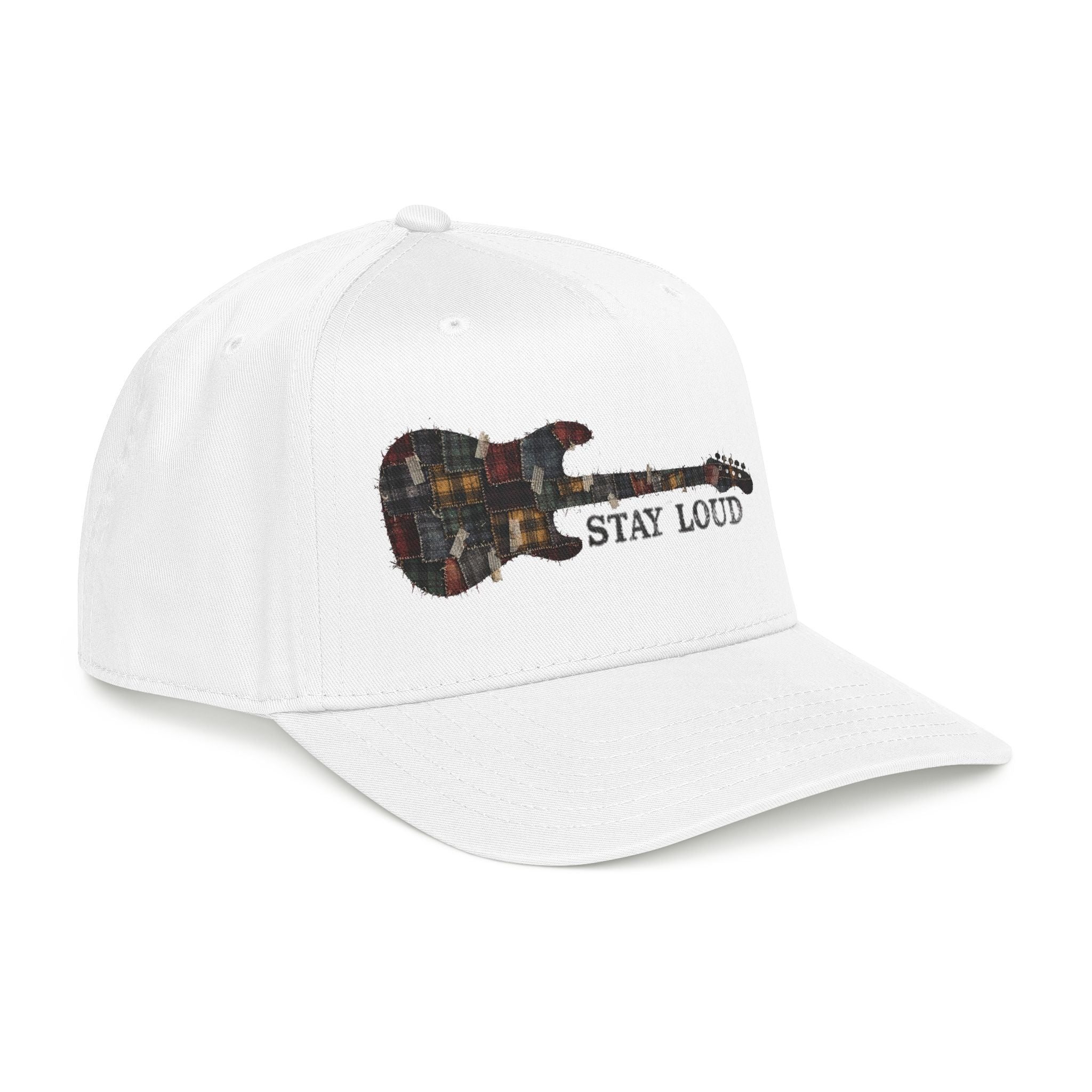 Stay Loud Plaid Electric Guitar Baseball Cap - Creations by Chris and Carlos
