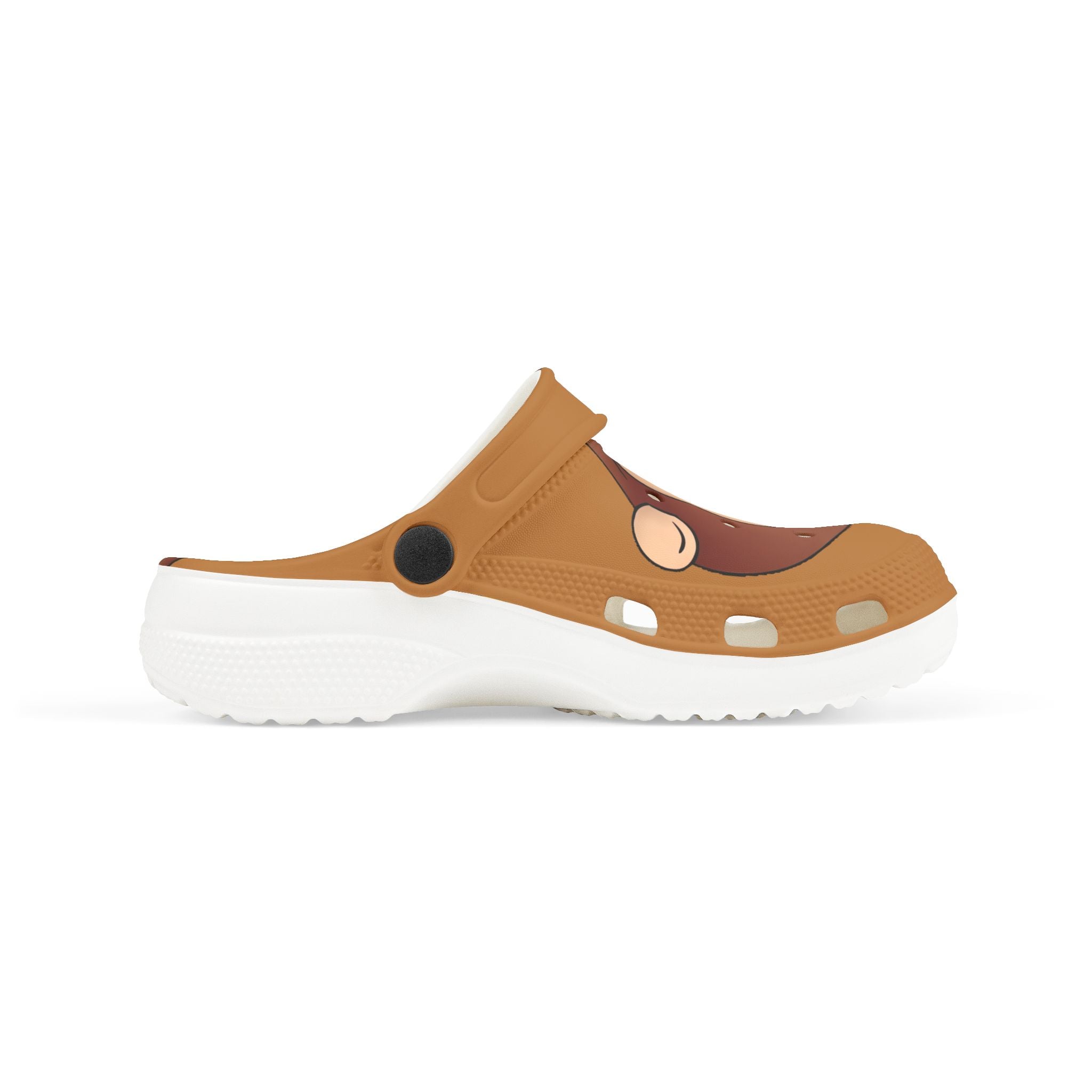 Kids Curious George Monkey Clogs – Brown EVA Foam Slip-On Shoes for Toddlers & Preschoolers - Creations by Chris and Carlos