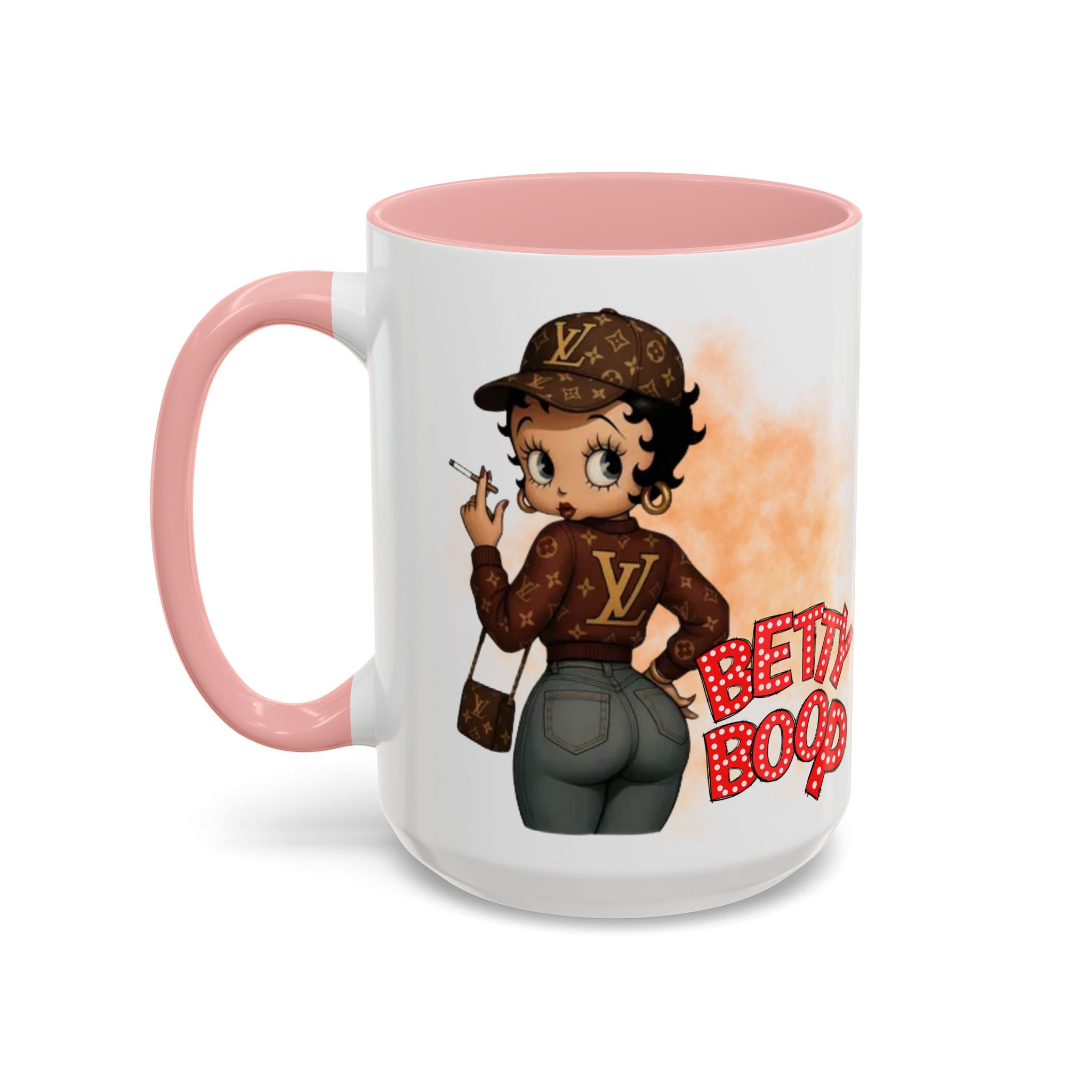 Accent Coffee Mug — Retro Pin-Up Character with 'Betty Boop' Text - Creations by Chris and Carlos