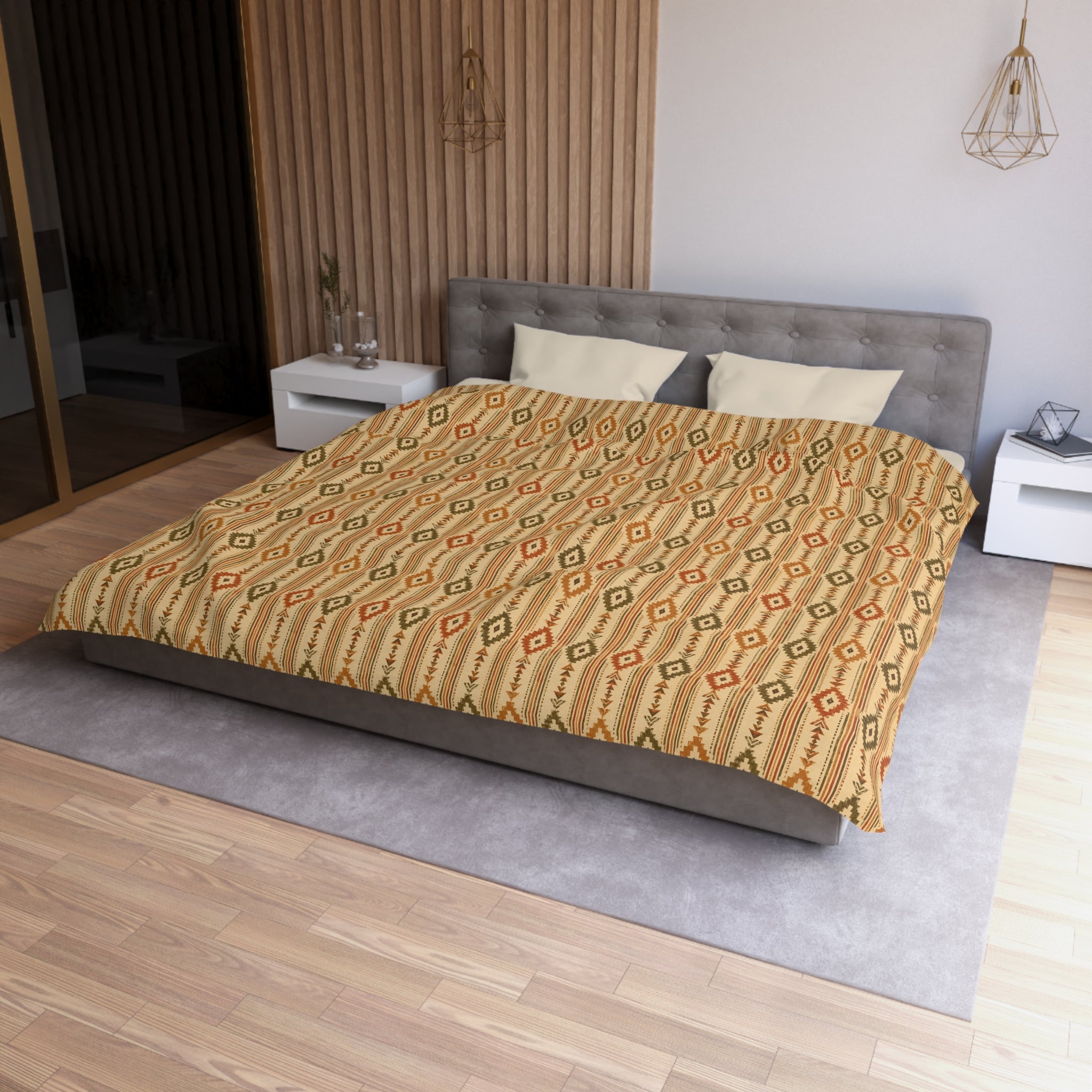Southwestern Diamond Microfiber Duvet Cover – Boho Geometric Bedding - Creations by Chris and Carlos
