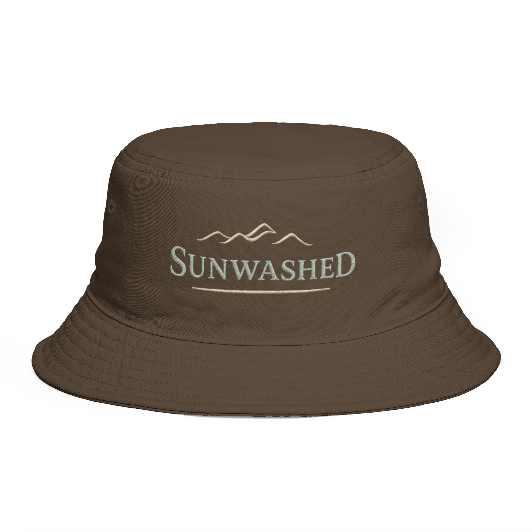 Sunwashed Mountain Bucket Hat — Brown Outdoor Travel & Festival Sun Hat - Creations by Chris and Carlos