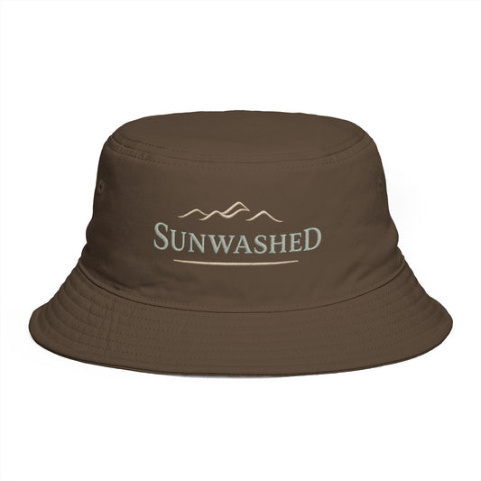 Sunwashed Mountain Bucket Hat — Brown Outdoor Travel & Festival Sun Hat - Creations by Chris and Carlos