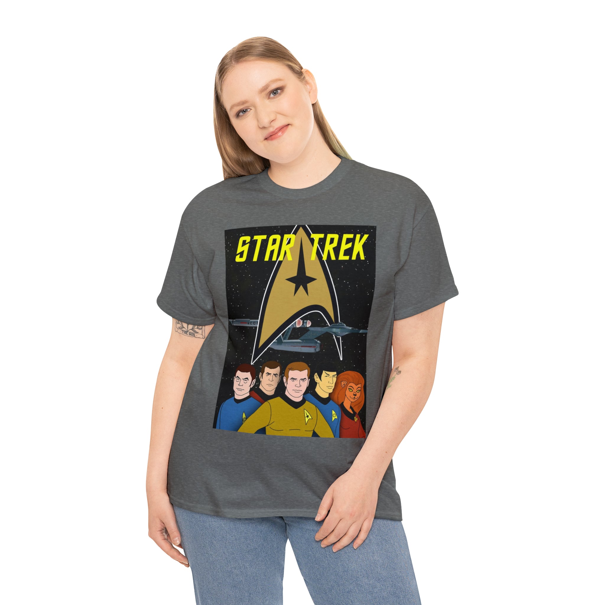 Star Trek Cartoon- Unisex Heavy Cotton T-Shirt - Creations by Chris and Carlos