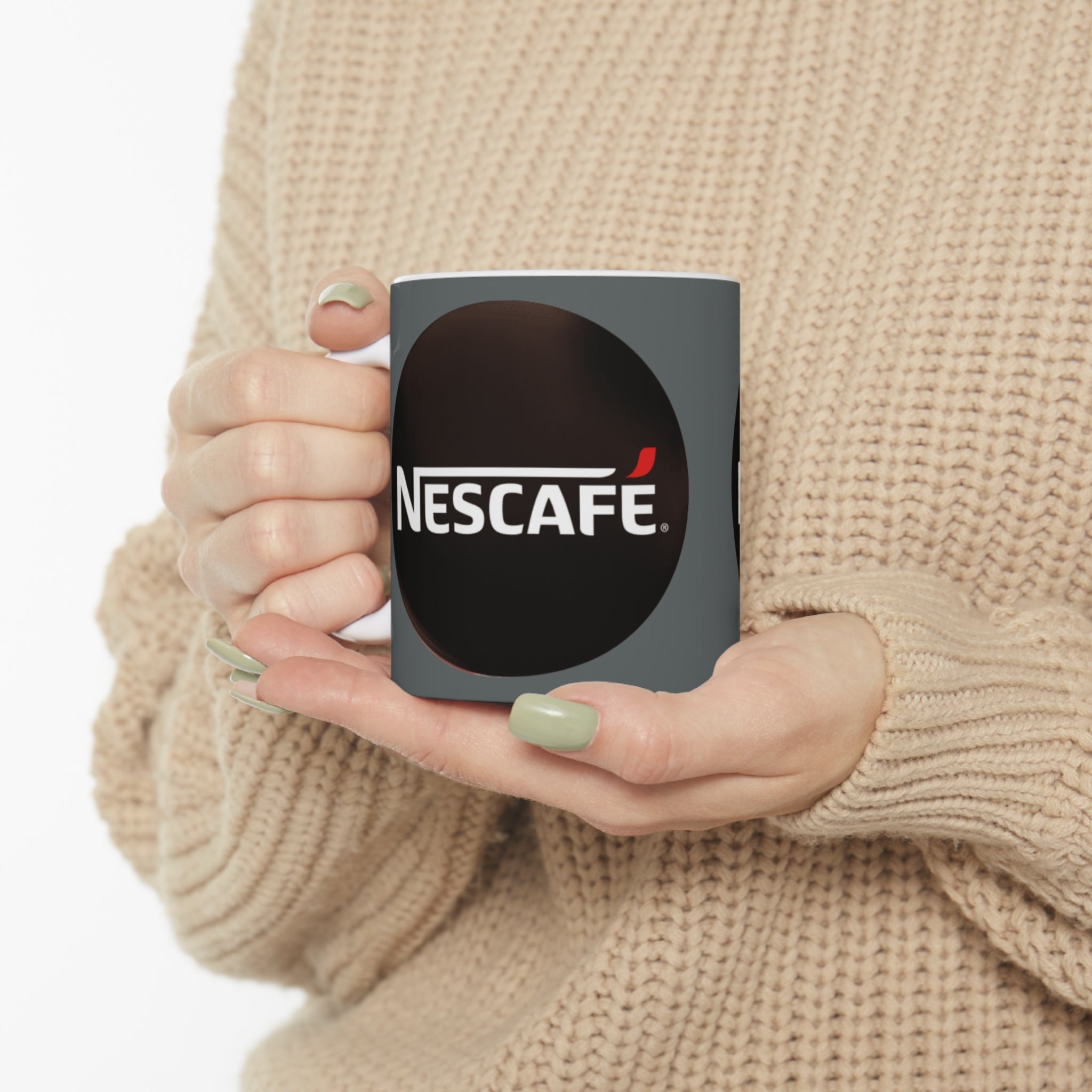 Nescafe Coffee- White Ceramic Mug - Creations by Chris and Carlos