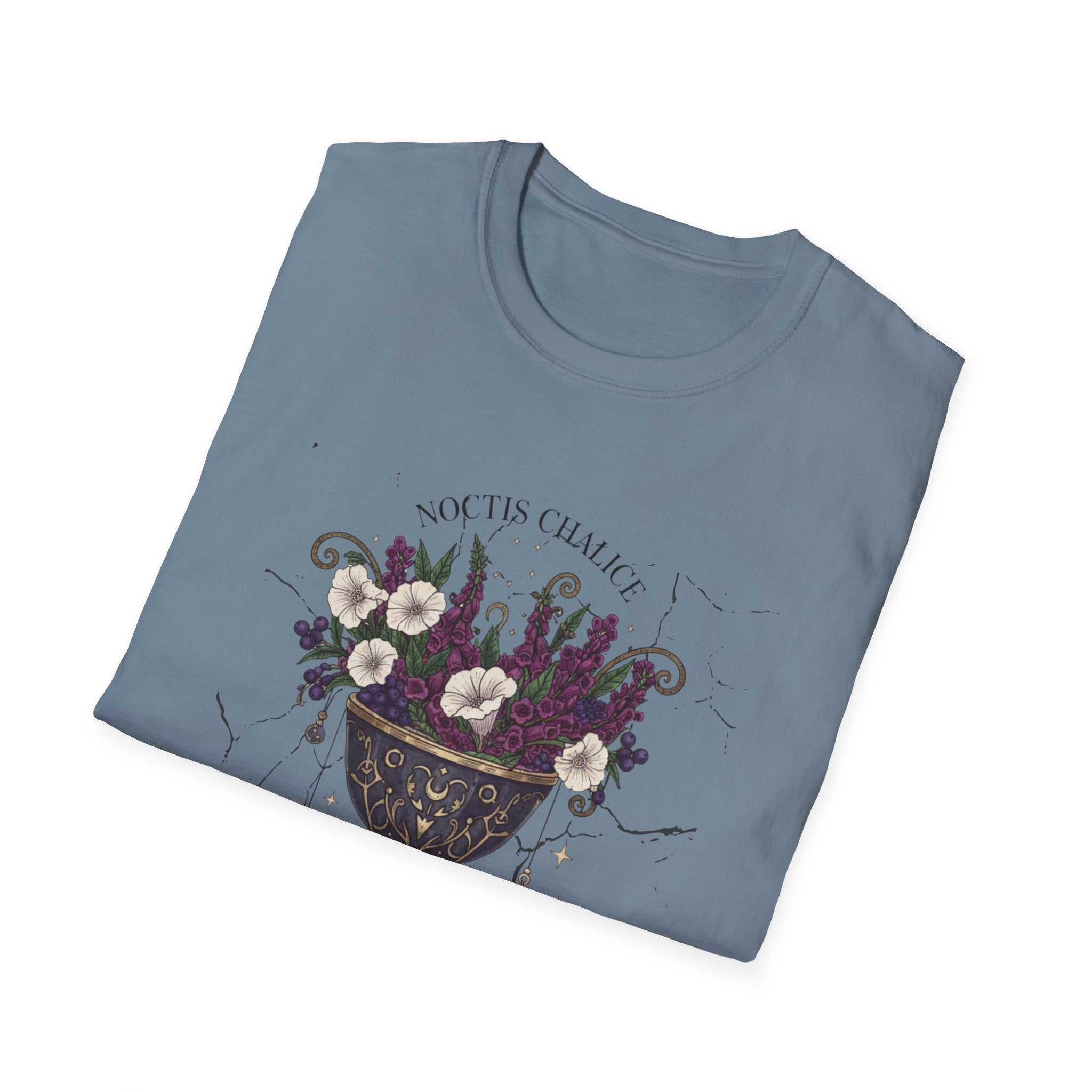 Occult Floral Chalice T-Shirt — 'Make Tea, Change Fate' Mystic Gothic Tee - Creations by Chris and Carlos