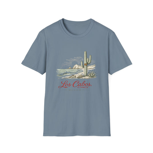 Los Cabos Desert Coast T-Shirt — Vintage Cactus Beach Graphic - Creations by Chris and Carlos