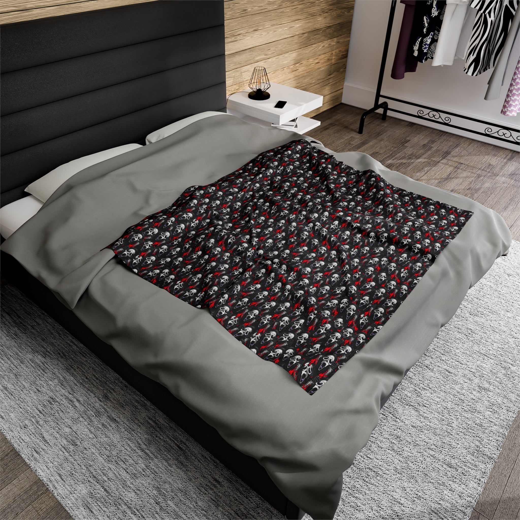Scream Ghost Face- Velveteen Plush CuddleLux Bliss Blanket - Creations by Chris and Carlos