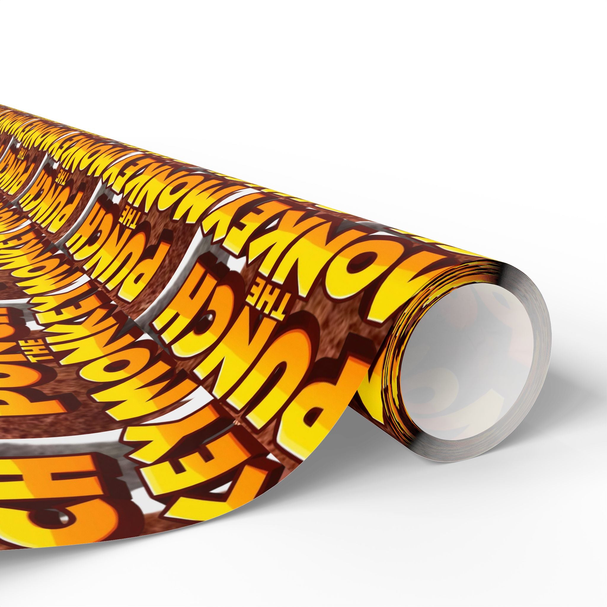 Wrapping Paper — Bold Comic “Punch the Monkey” Retro Pop Art Gift Wrap - Creations by Chris and Carlos