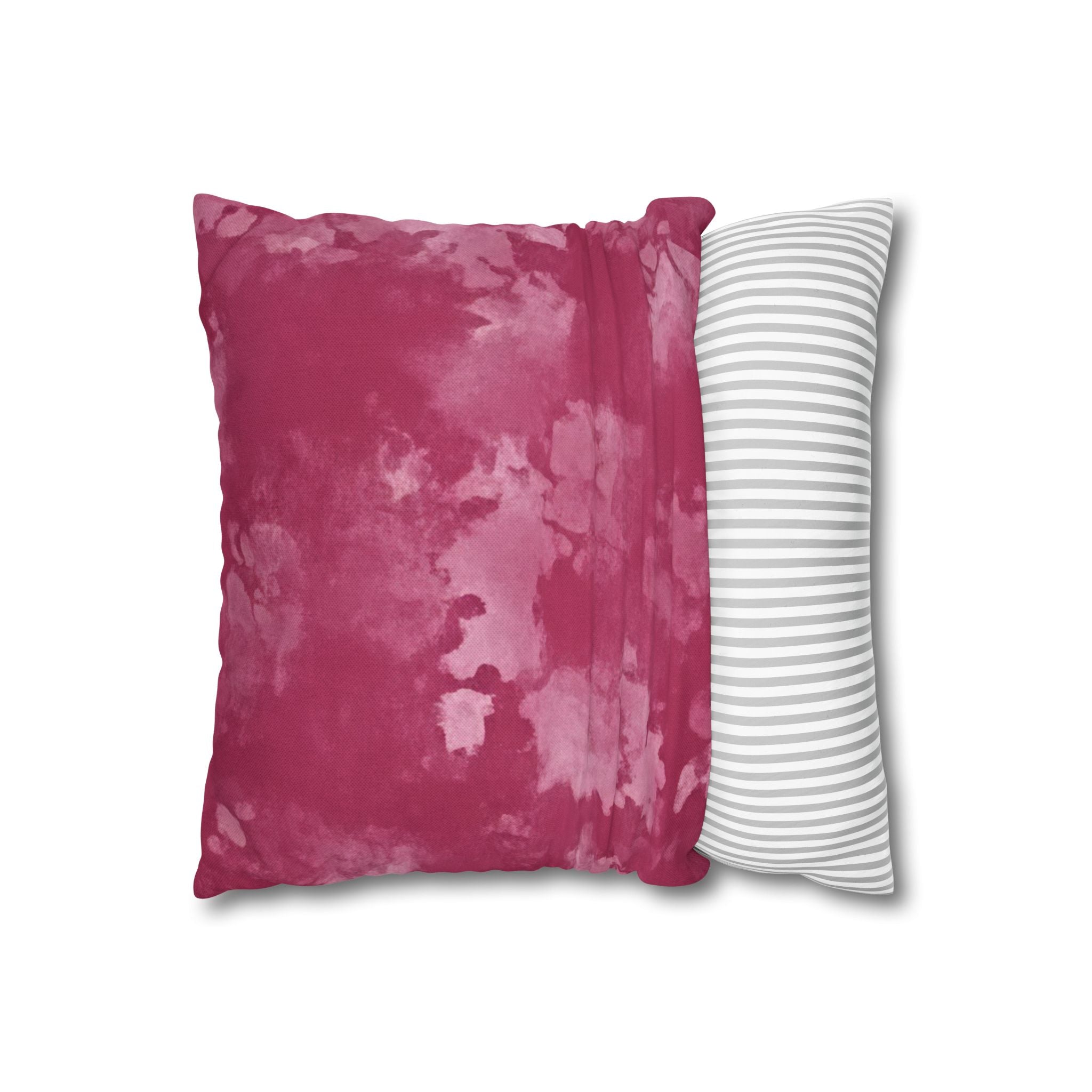 The Artisanal Flora Gallery Green Watercolor Stripe Square Pillowcase — Modern Boho Decorative Throw Pillow Cover - Creations by Chris and Carlos