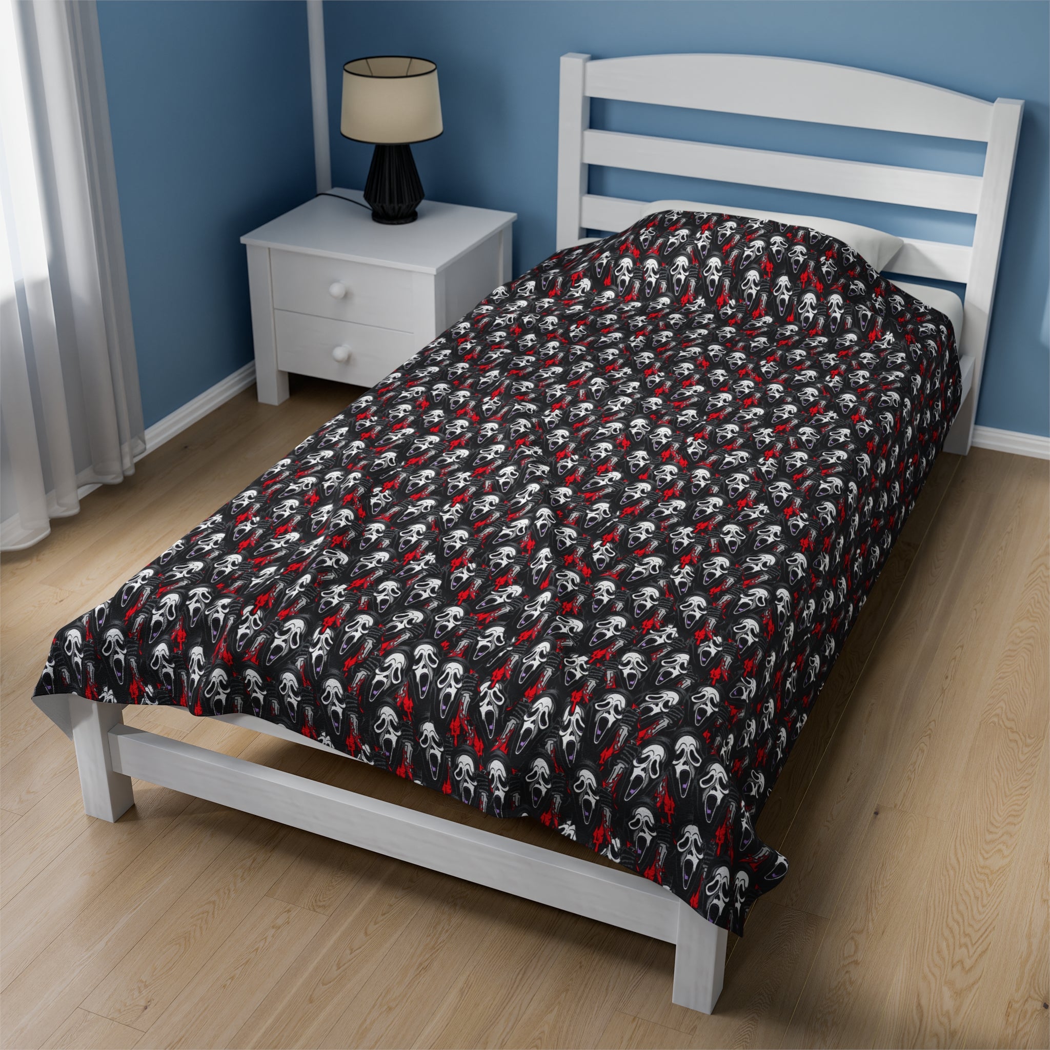 Scream Ghost Face- Velveteen Plush CuddleLux Bliss Blanket - Creations by Chris and Carlos