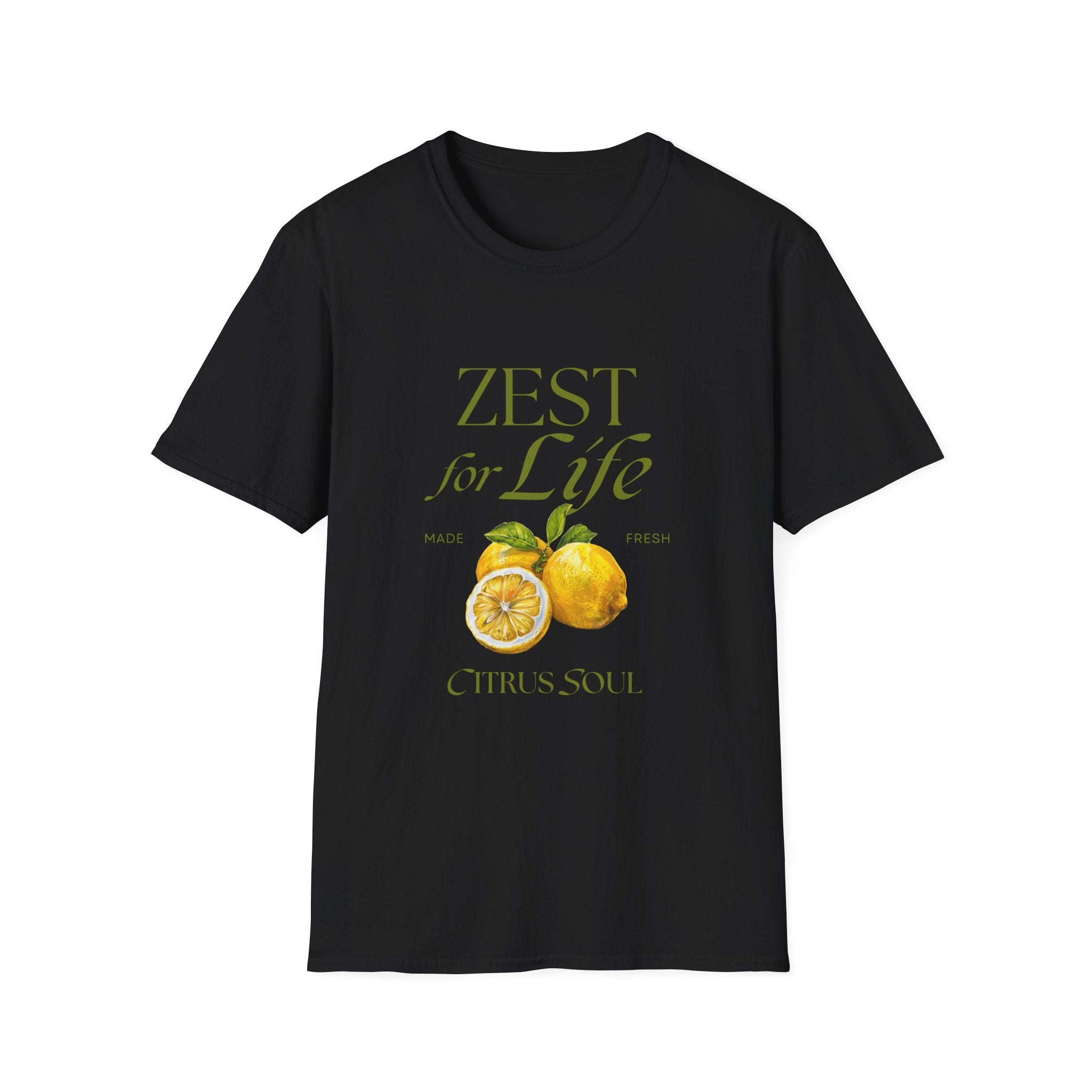 Zest for Life Lemon T-Shirt — Citrus Soul Graphic Tee - Creations by Chris and Carlos