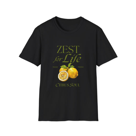 Zest for Life Lemon T-Shirt — Citrus Soul Graphic Tee - Creations by Chris and Carlos