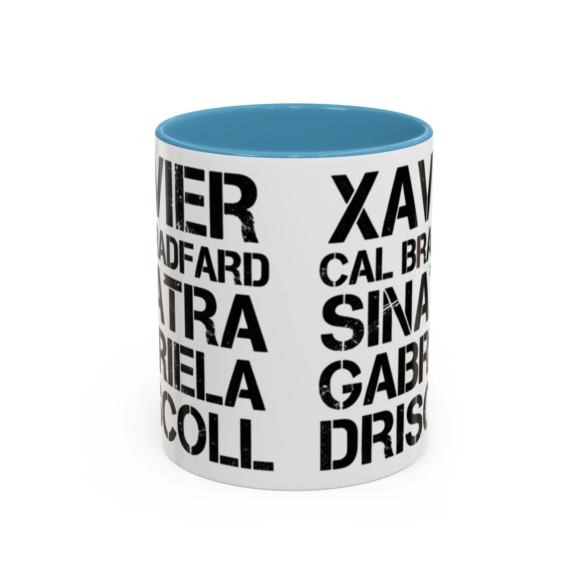 Paradise TV Show Typography Names Accent Coffee Mug — Bold Black Name List Design (11/15oz) - Creations by Chris and Carlos