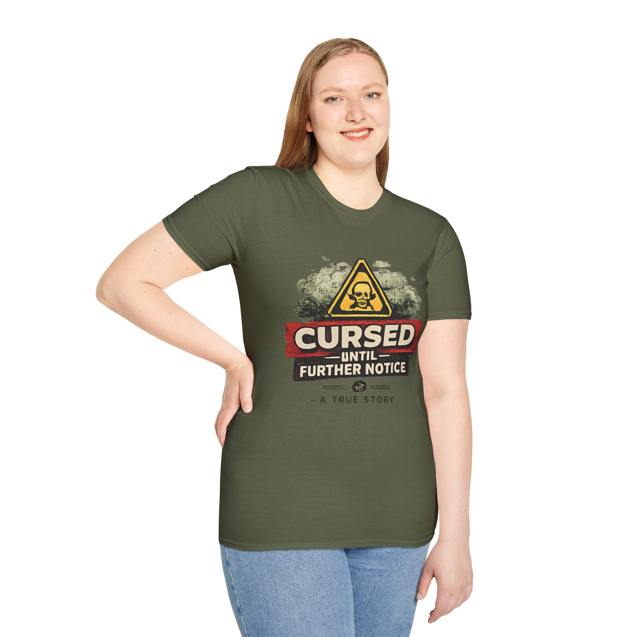 Cursed Until Further Notice T-Shirt – Humorous Dark Warning Graphic Tee - Creations by Chris and Carlos