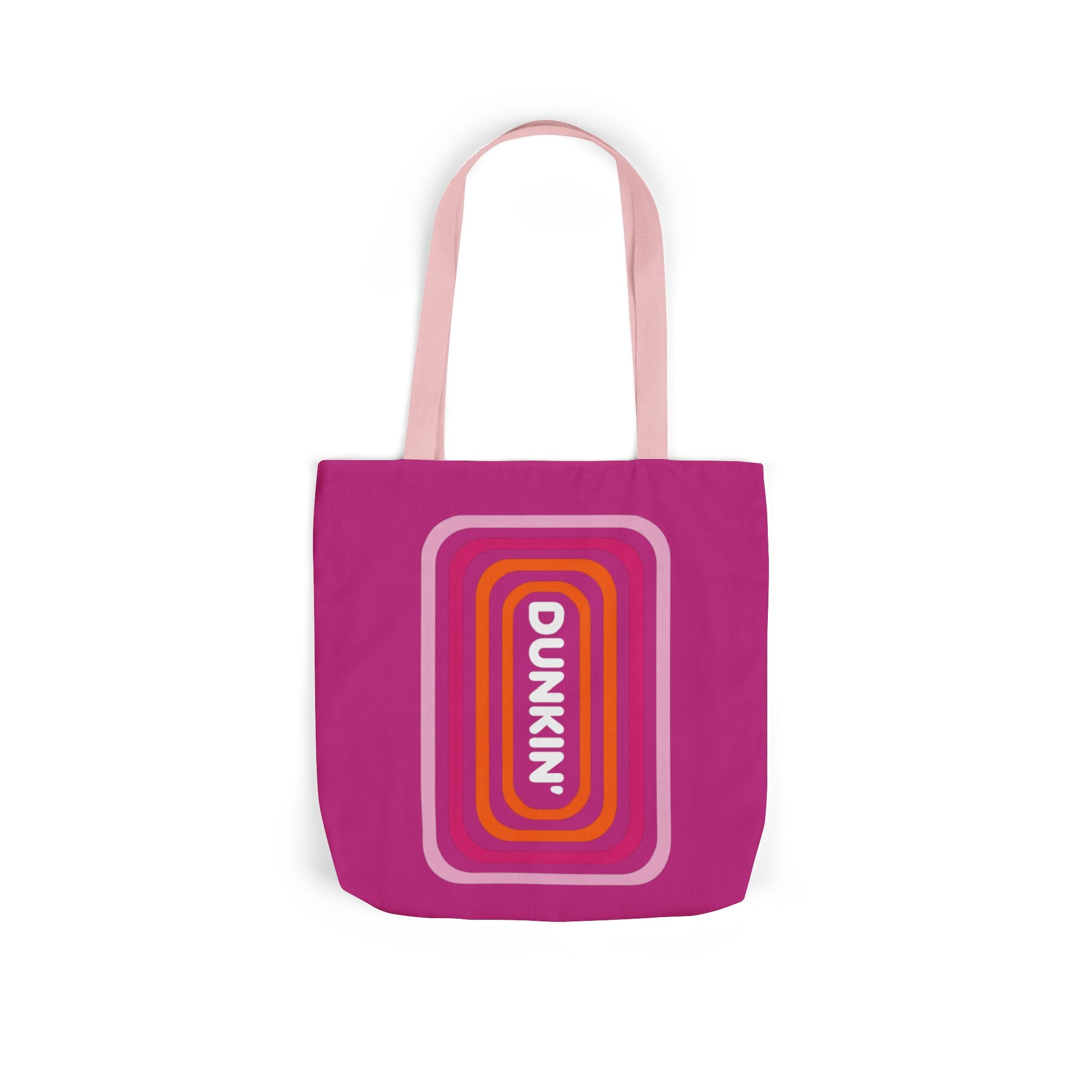 Tote Bag — Retro Pink 'Dunkin' Logo' Canvas Tote - Creations by Chris and Carlos
