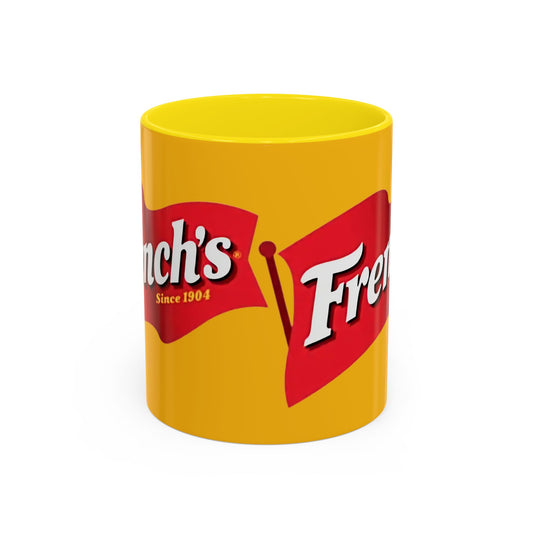 French's Mustard Logo Accent Coffee Mug — Retro Yellow 11/15oz - Creations by Chris and Carlos
