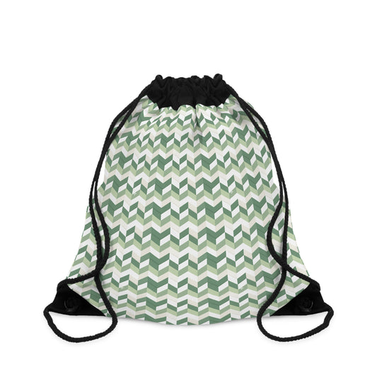 Prism Point Athletic Collection Sage Chevron Drawstring Bag — Lightweight Geometric Gym & Travel Sack - Creations by Chris and Carlos