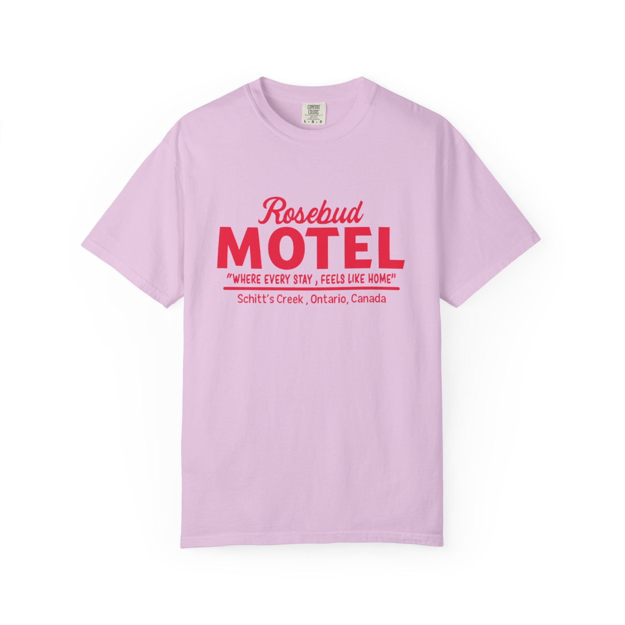 Rosebud Motel T-Shirt — Vintage 'Where Every Stay Feels Like Home' Graphic Tee - Creations by Chris and Carlos