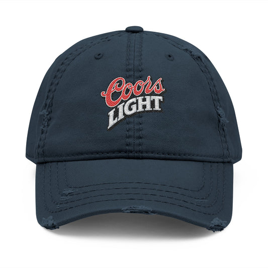 Coors Light Embroidered Distressed Dad Hat - Creations by Chris and Carlos
