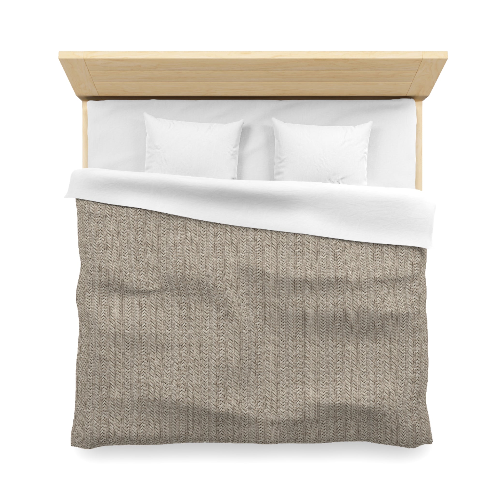 Plumstead Manor Neutral Woven Texture Duvet Cover — Microfiber Bedding, Modern Farmhouse, Cozy Earth-Tone Master Bedroom - Creations by Chris and Carlos