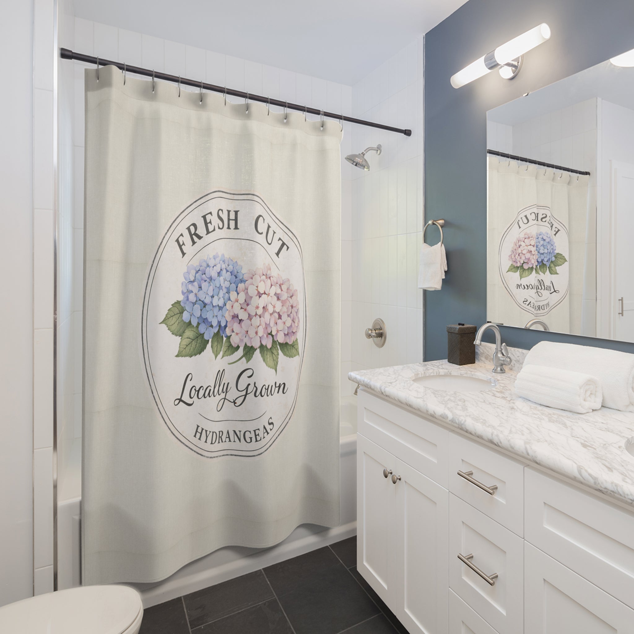 Hydrangea 'Fresh Cut Locally Grown' Shower Curtain - Creations by Chris and Carlos