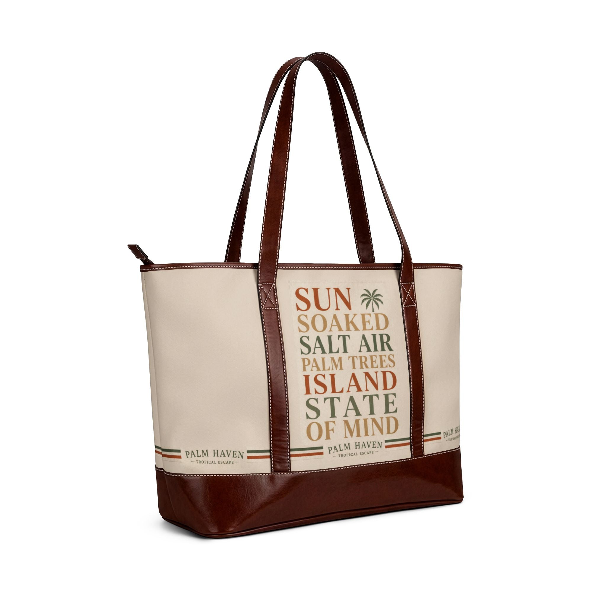 Island State of Mind Handbag – Beach Tote with 'Sun Soaked Salt Air' Design - Creations by Chris and Carlos
