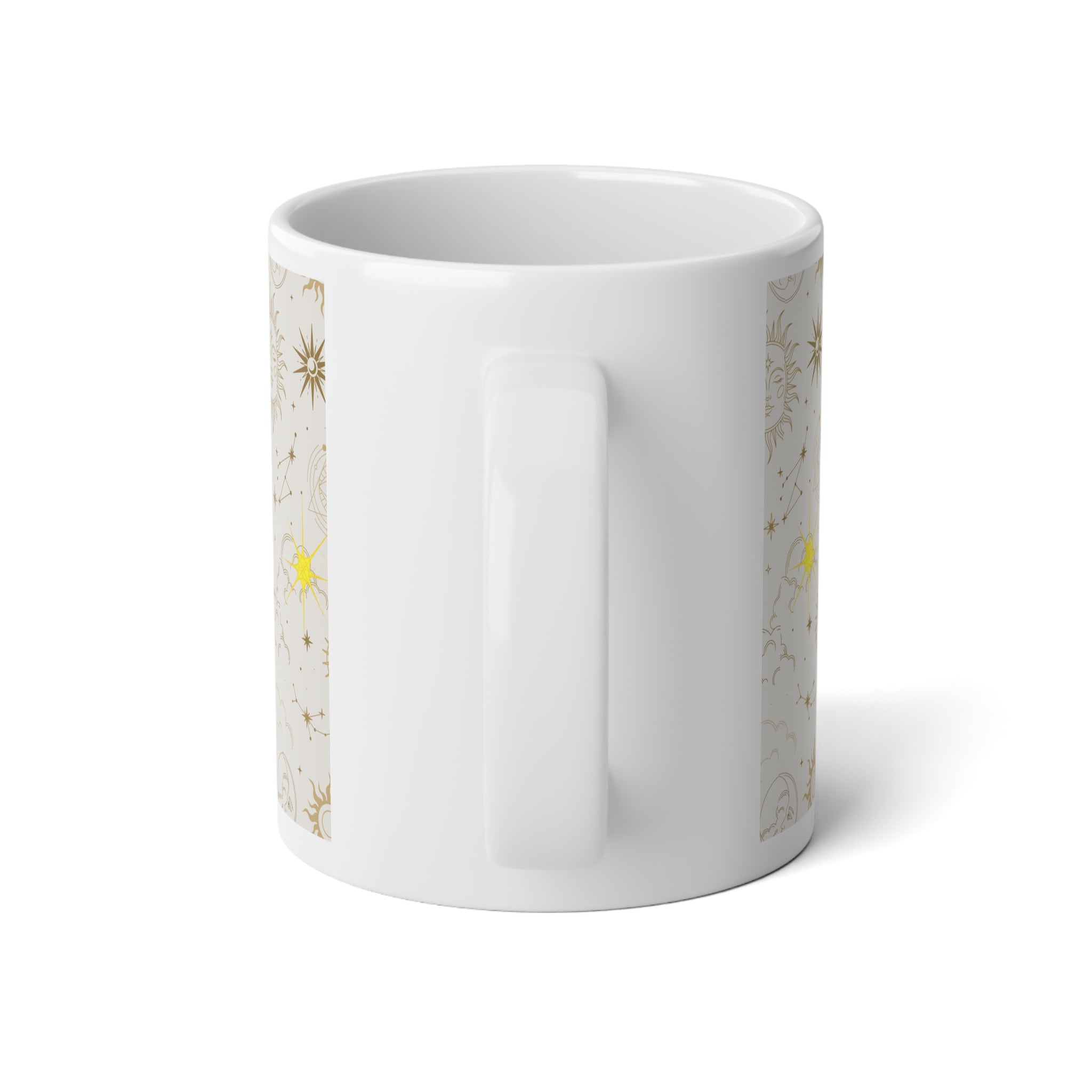 Solar Phases 20oz Jumbo Mug — Golden Sun & Celestial Stars Design - Creations by Chris and Carlos