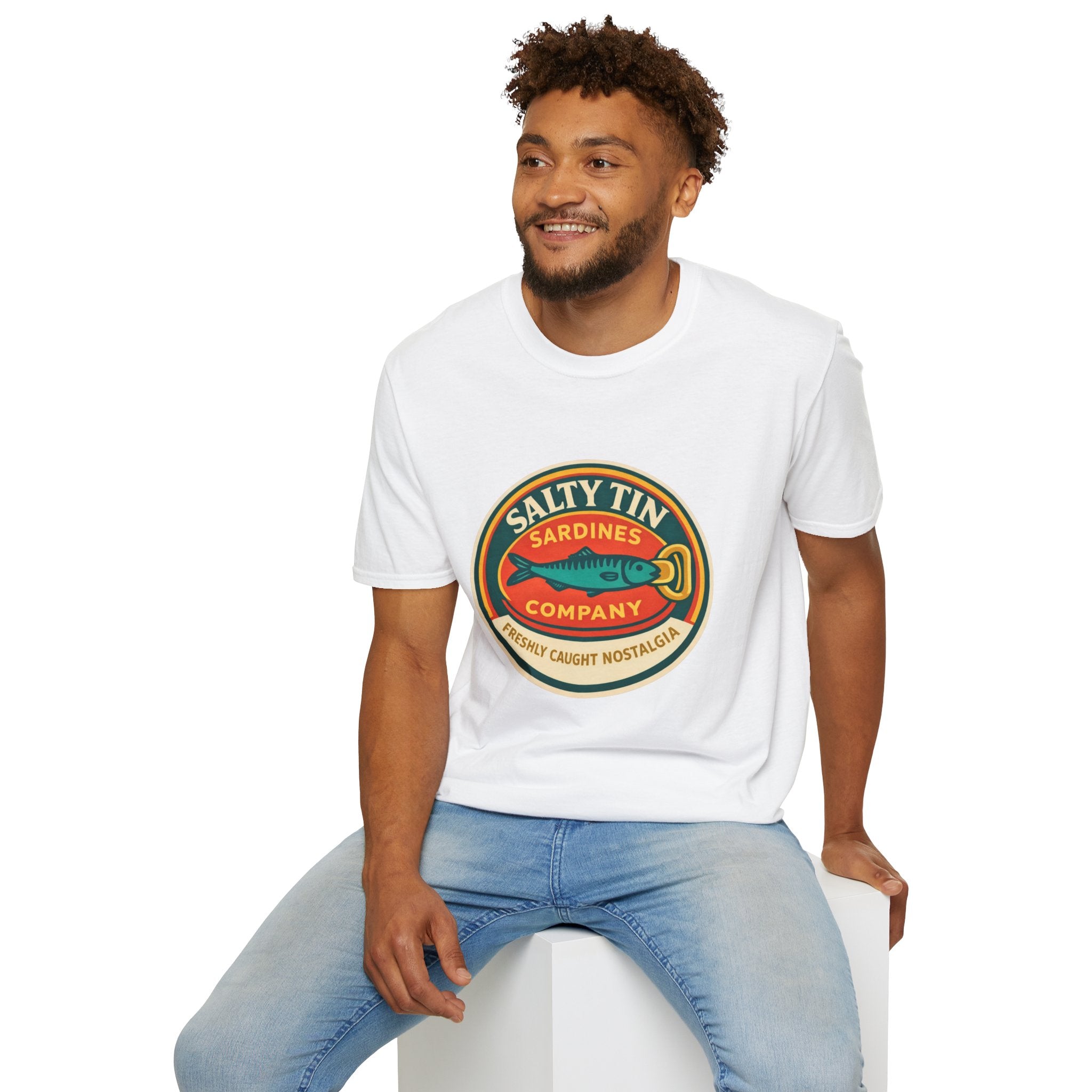 Salty Tin Sardines Vintage Logo T-Shirt - Creations by Chris and Carlos