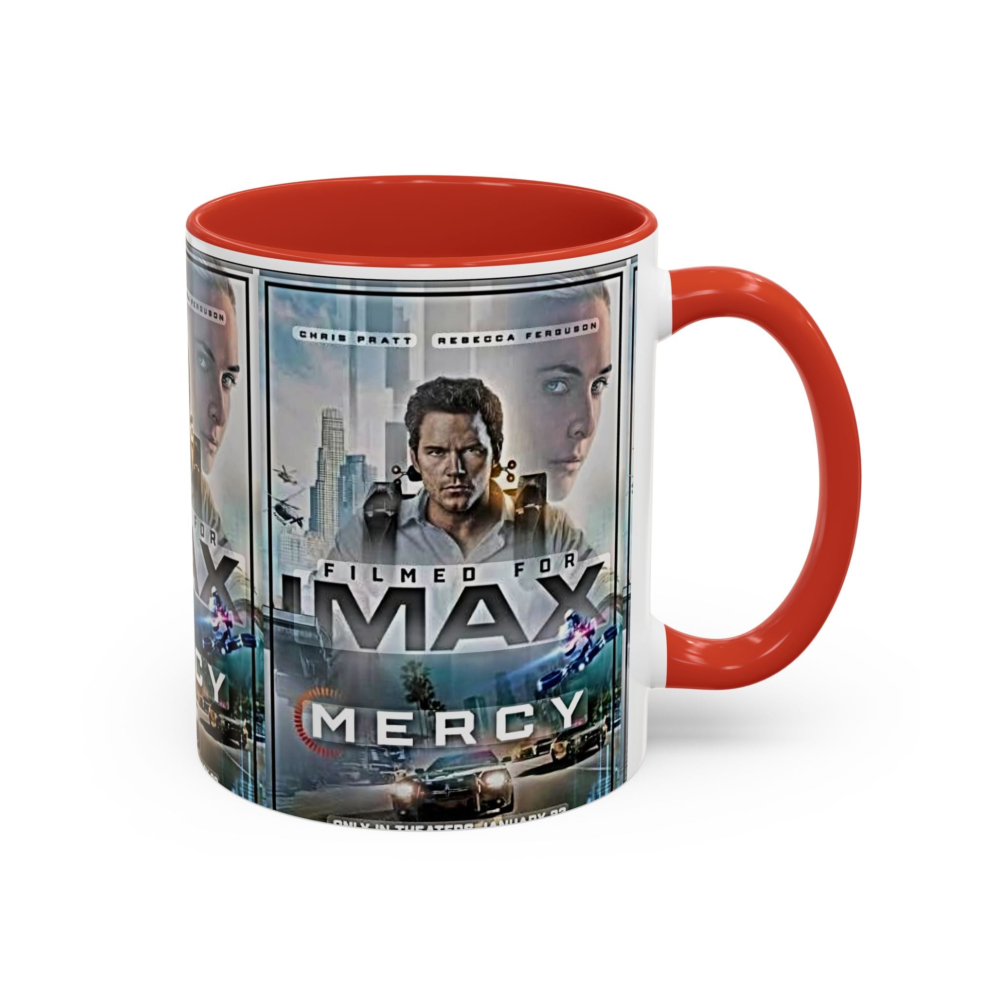 Accent Coffee Mug — 'Mercy' Movie Poster Design (11/15oz) - Creations by Chris and Carlos