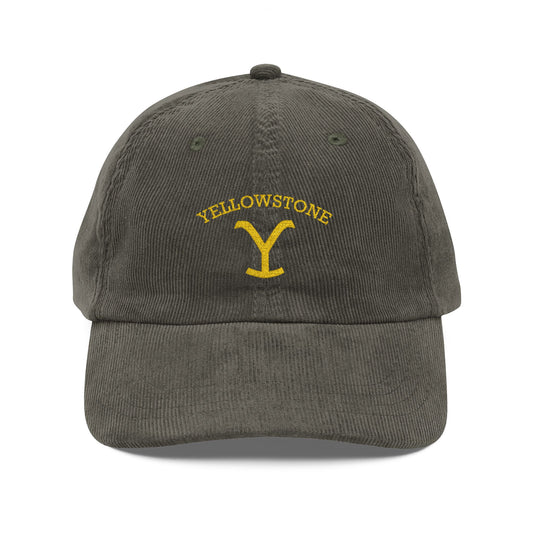 Yellowstone Embroidered Corduroy Cap — Vintage Rust Baseball Hat - Creations by Chris and Carlos