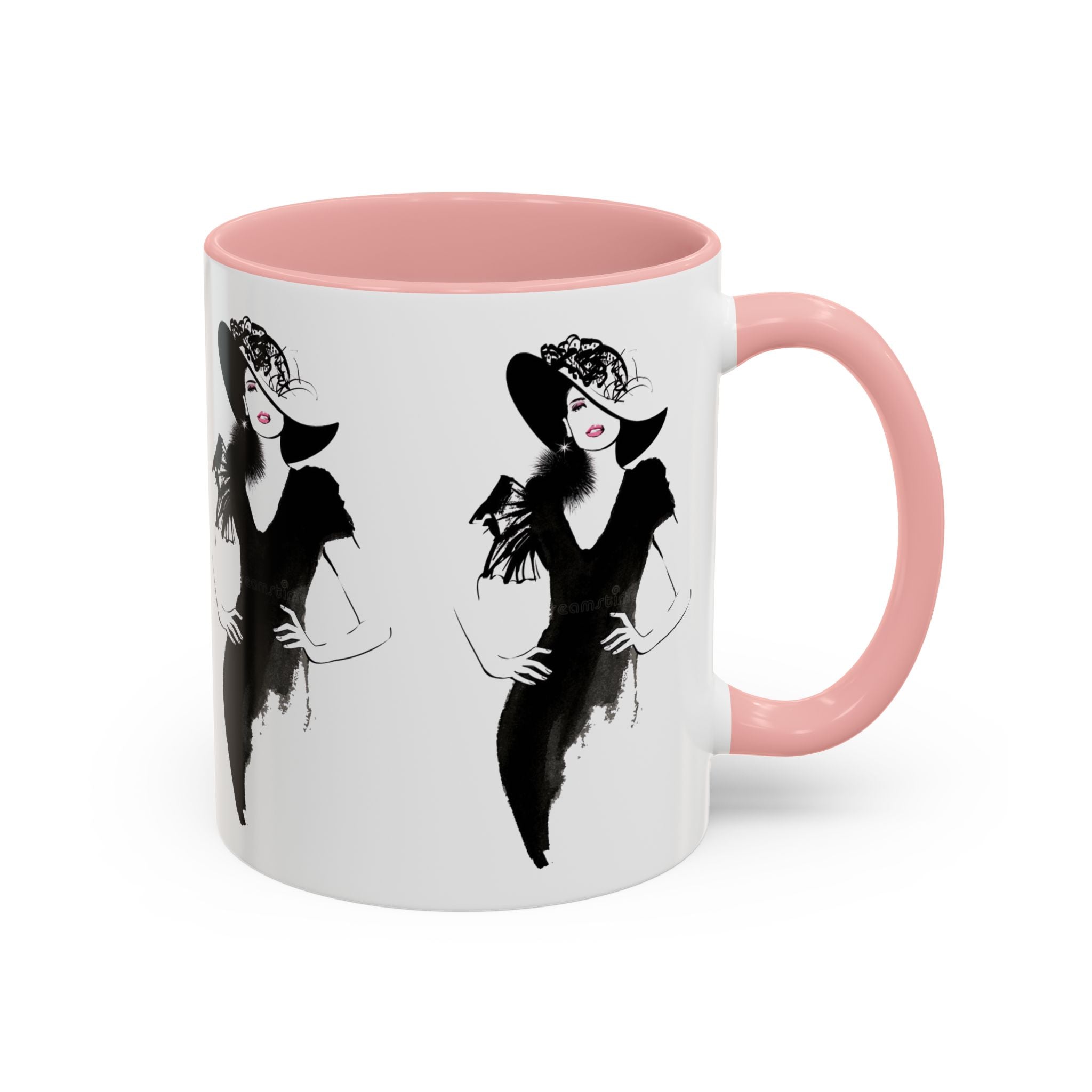 Elegant Lady Fashion Coffee Mug – Vintage Chic Black & White Accent - Creations by Chris and Carlos