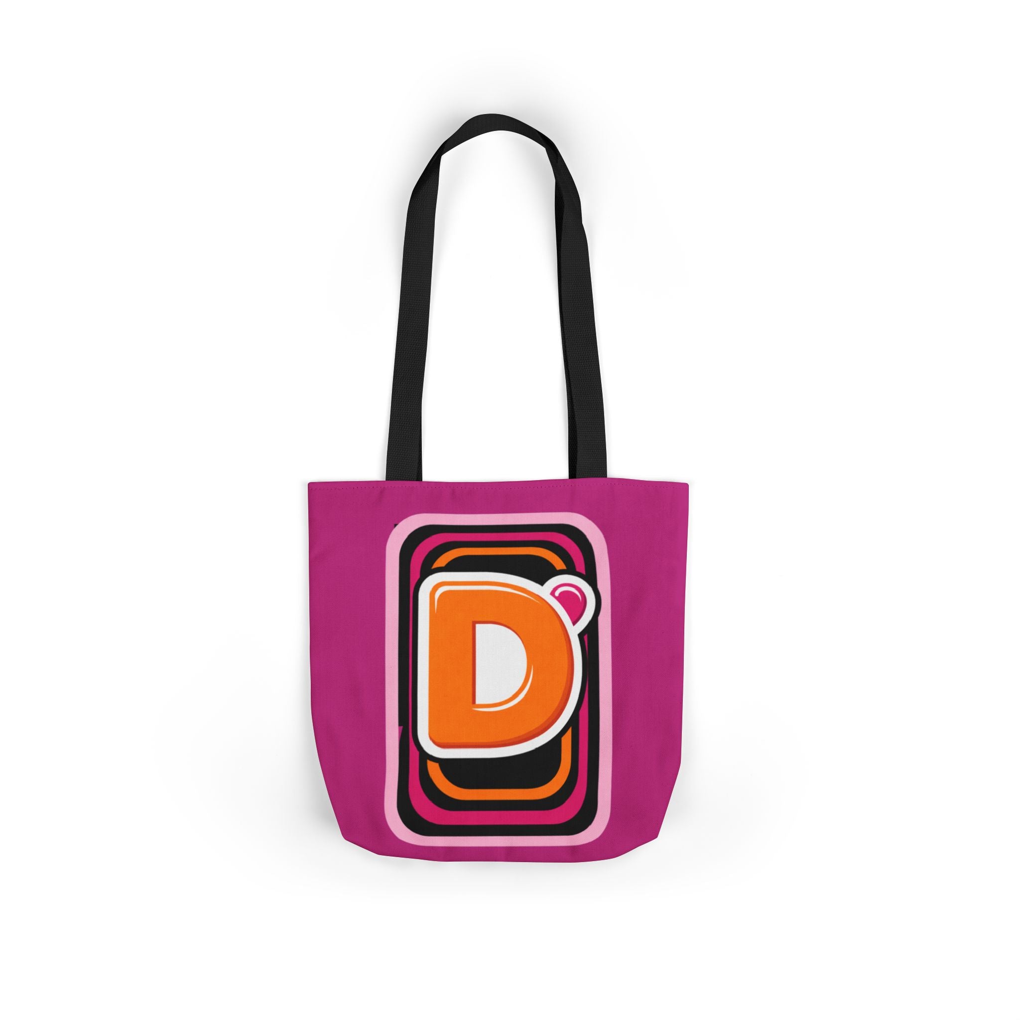 Tote Bag — Retro Pink 'Dunkin' D Logo' Canvas Tote - Creations by Chris and Carlos
