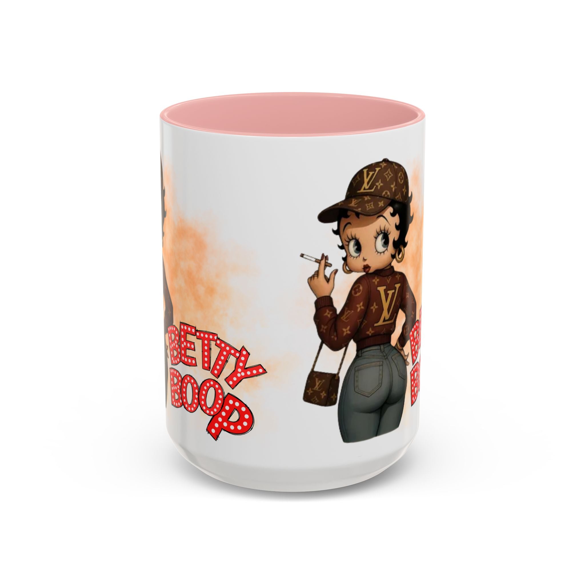 Accent Coffee Mug — Retro Pin-Up Character with 'Betty Boop' Text - Creations by Chris and Carlos