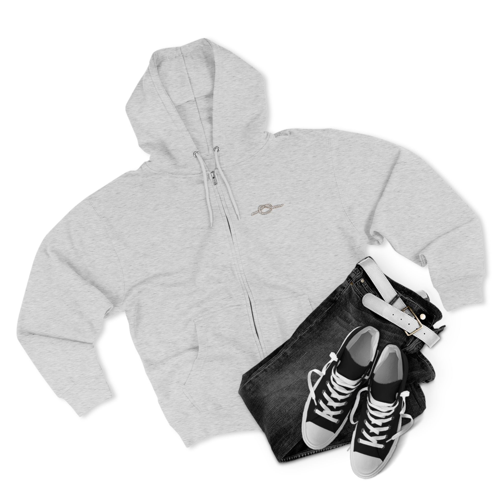 Y KNOT U Rope Knot Anchor Zip Hoodie — Nautical Graphic Unisex Zip-Up - Creations by Chris and Carlos