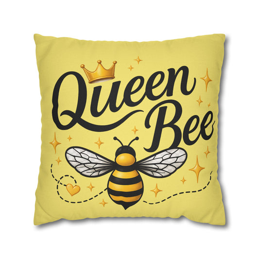 Honey Bee Decorative Pillowcase – Yellow Floral Bee Accent Cushion Cover - Creations by Chris and Carlos
