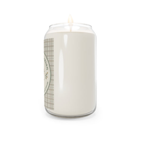 Briarwood Garden Scented Soy Candle — 13.75oz Floral Plaid Jar Candle - Creations by Chris and Carlos