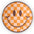 Headspace Hangs | Smile Checkerboard Round Pillow — Orange Retro Smiley Face Cushion