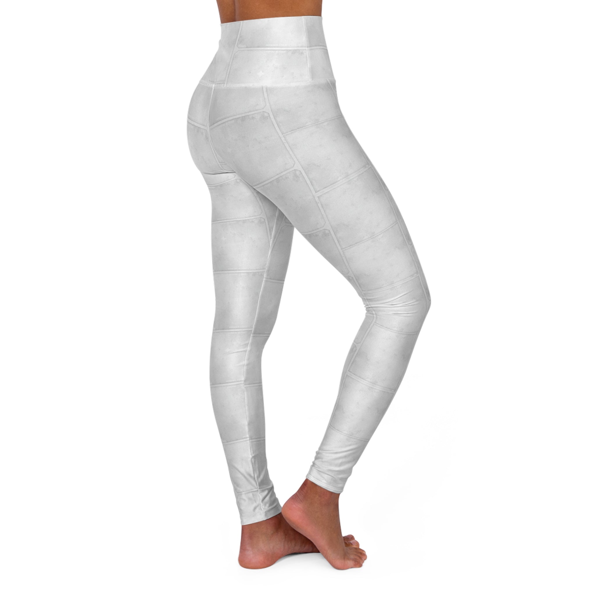 High-Waist Yoga Leggings — Light Marble All-Over Print - Creations by Chris and Carlos