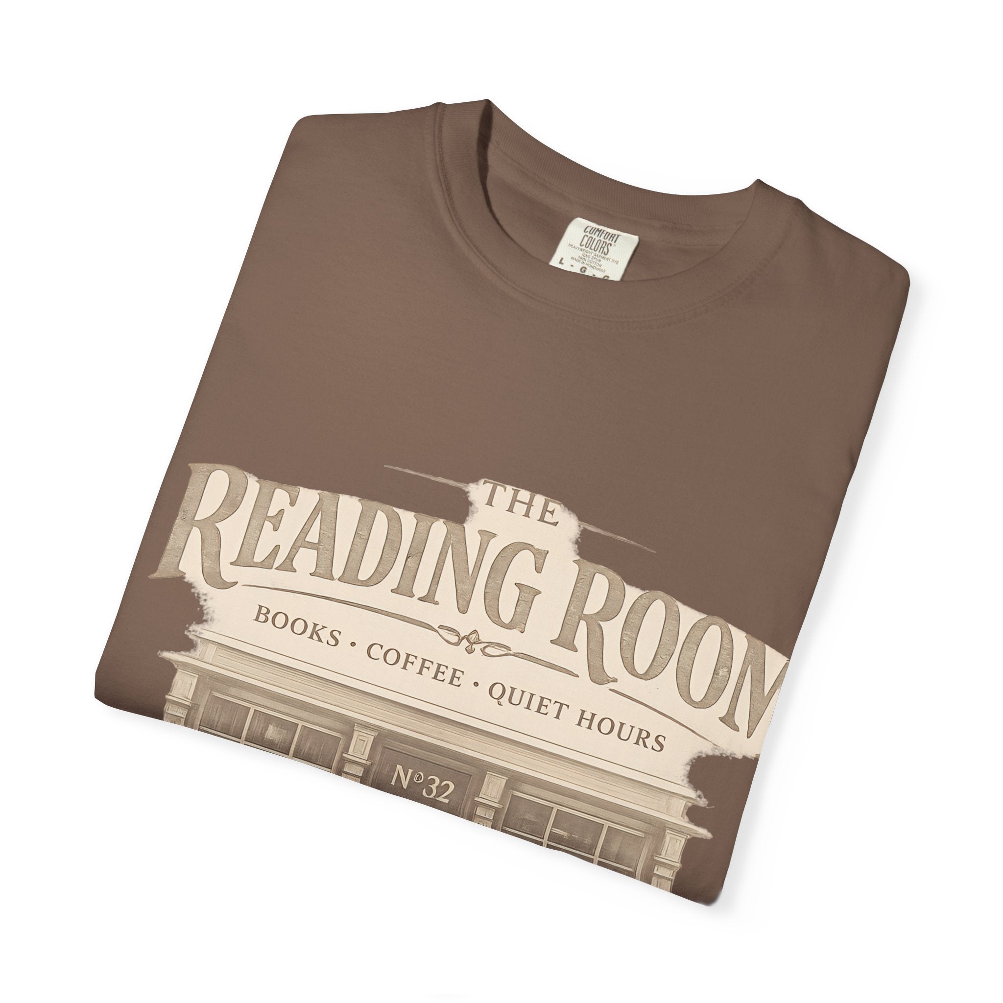 Reading Room T-Shirt – Vintage Bookshop Cafe Graphic Tee ("The Reading Room") - Creations by Chris and Carlos