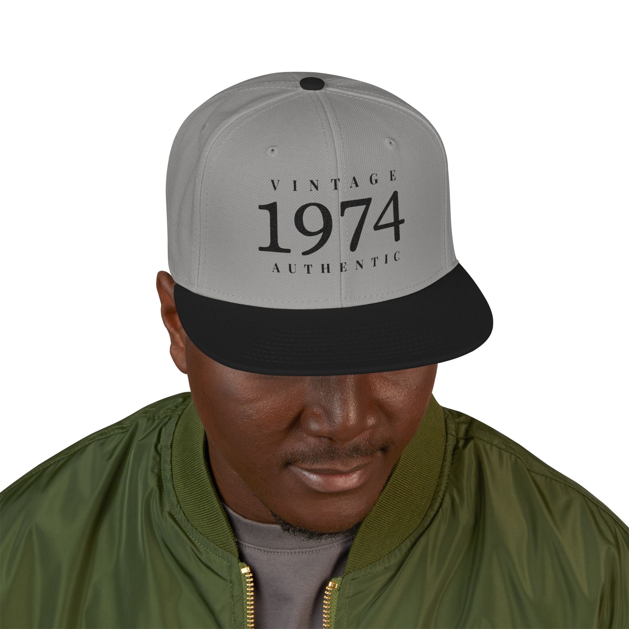 Personalize- 1974 Vintage Snapback Hat Embroidered Retro Athletic Baseball Cap - Creations by Chris and Carlos