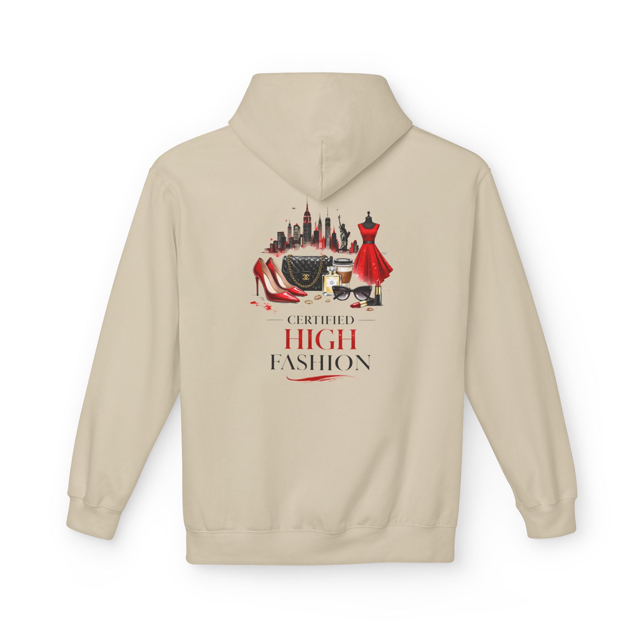 High Fashion Hoodie — "Certified High Fashion" Graphic Pullover - Creations by Chris and Carlos