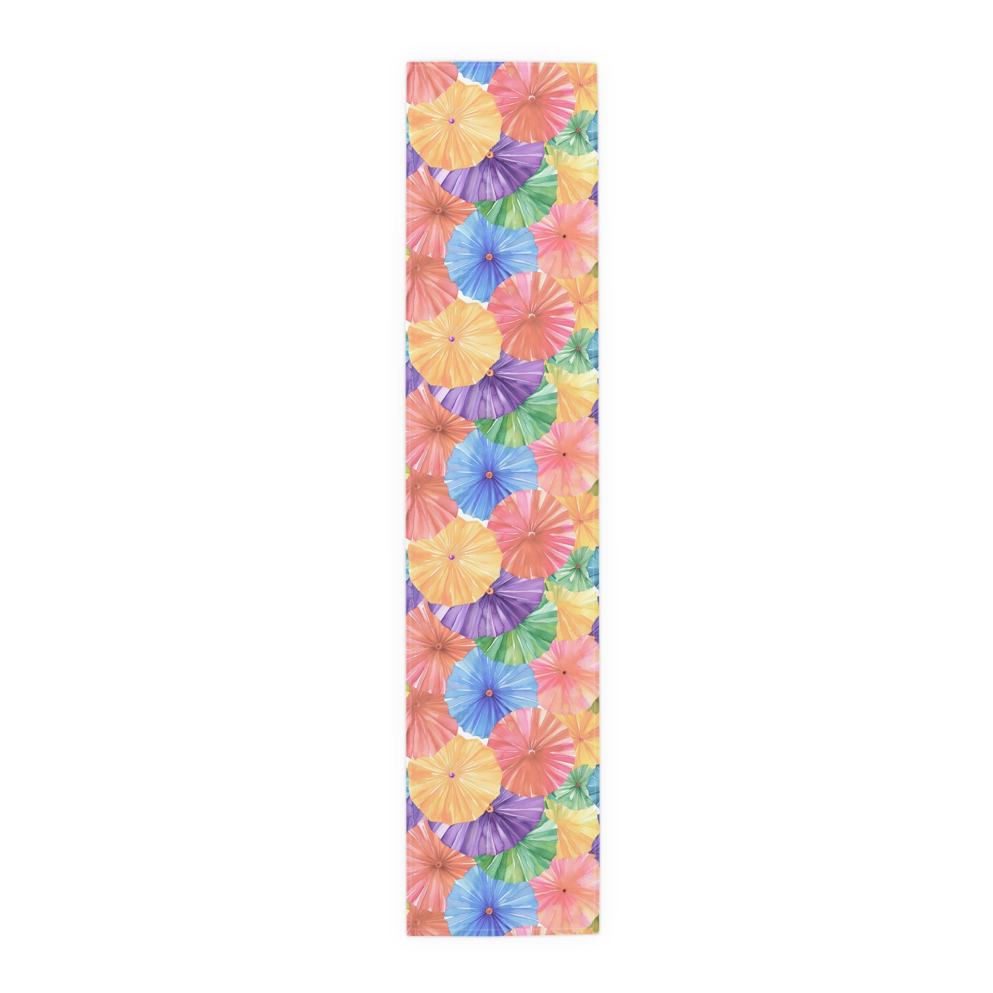 Floral Parasol Pattern Table Runner — Colorful Summer Umbrella Design - Creations by Chris and Carlos