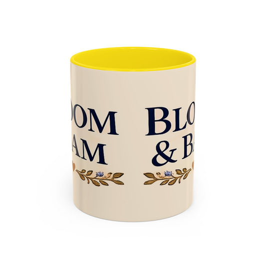 Bloom & Bam Accent Coffee Mug — Floral Heart Ceramic Coffee Cup (11/15oz) - Creations by Chris and Carlos