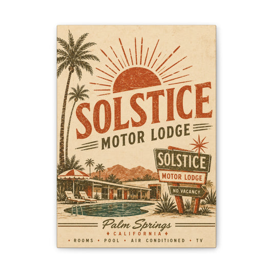 Solstice Motor Lodge Vintage Palm Springs Canvas Wall Art - Creations by Chris and Carlos