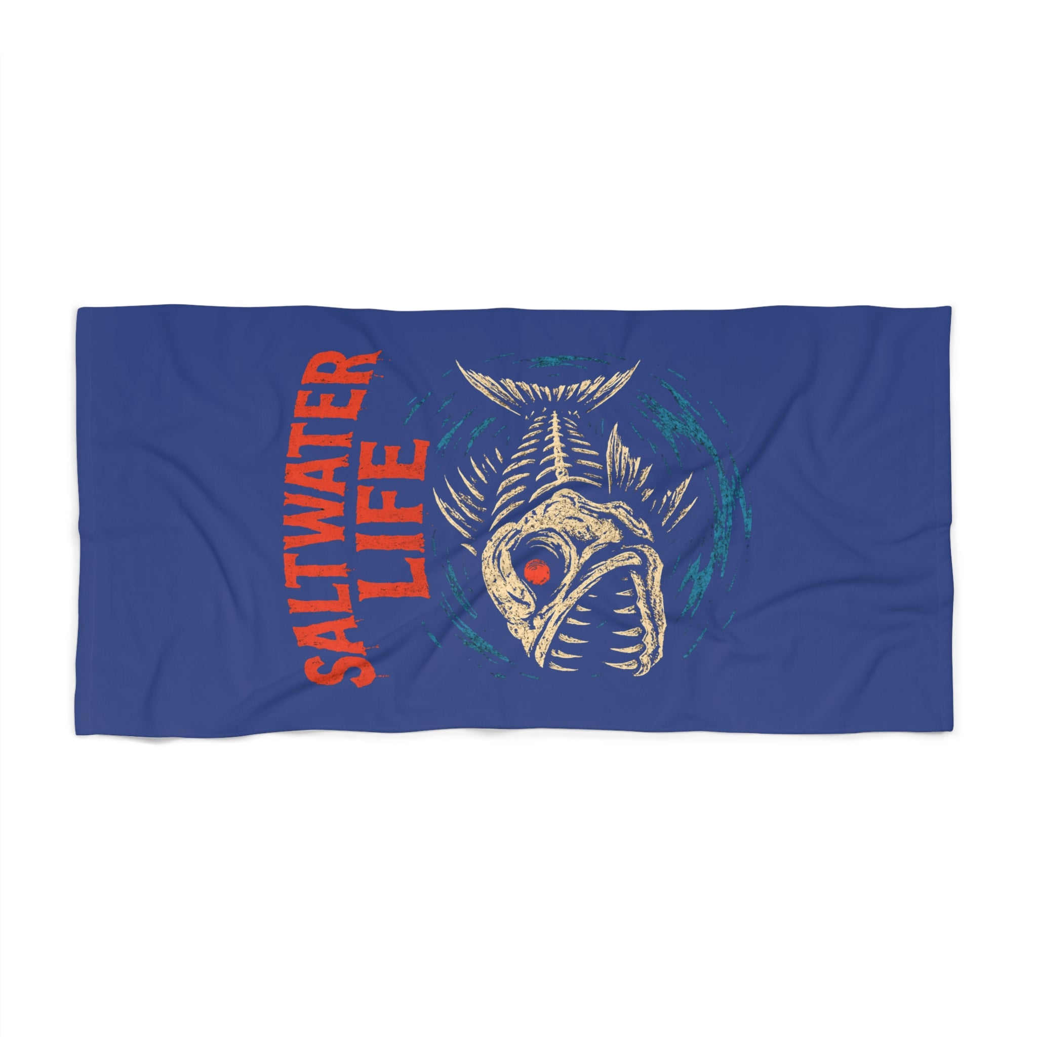 Saltwater Life Beach Towel — Vintage Fish Skeleton Surf & Fishing Towel - Creations by Chris and Carlos