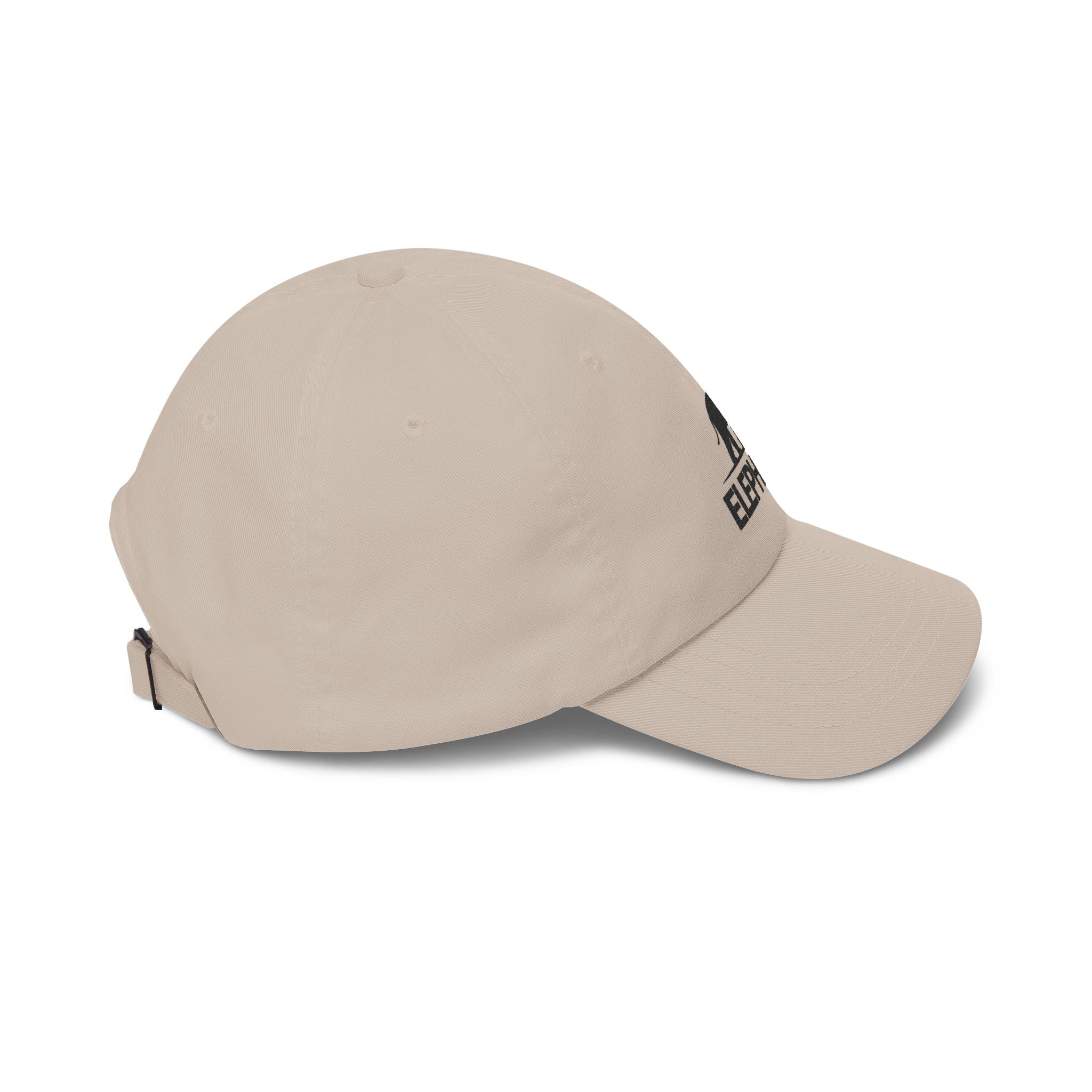 Elephant Logo Dad Cap – Embroidered Classic White Baseball Hat - Creations by Chris and Carlos