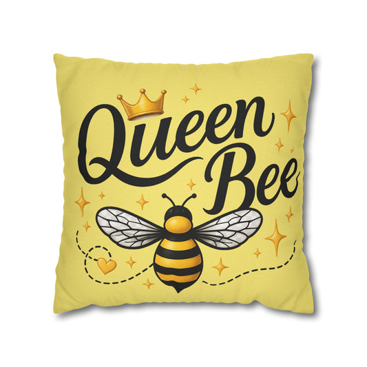 Honey Bee Decorative Pillowcase – Yellow Floral Bee Accent Cushion Cover - Creations by Chris and Carlos